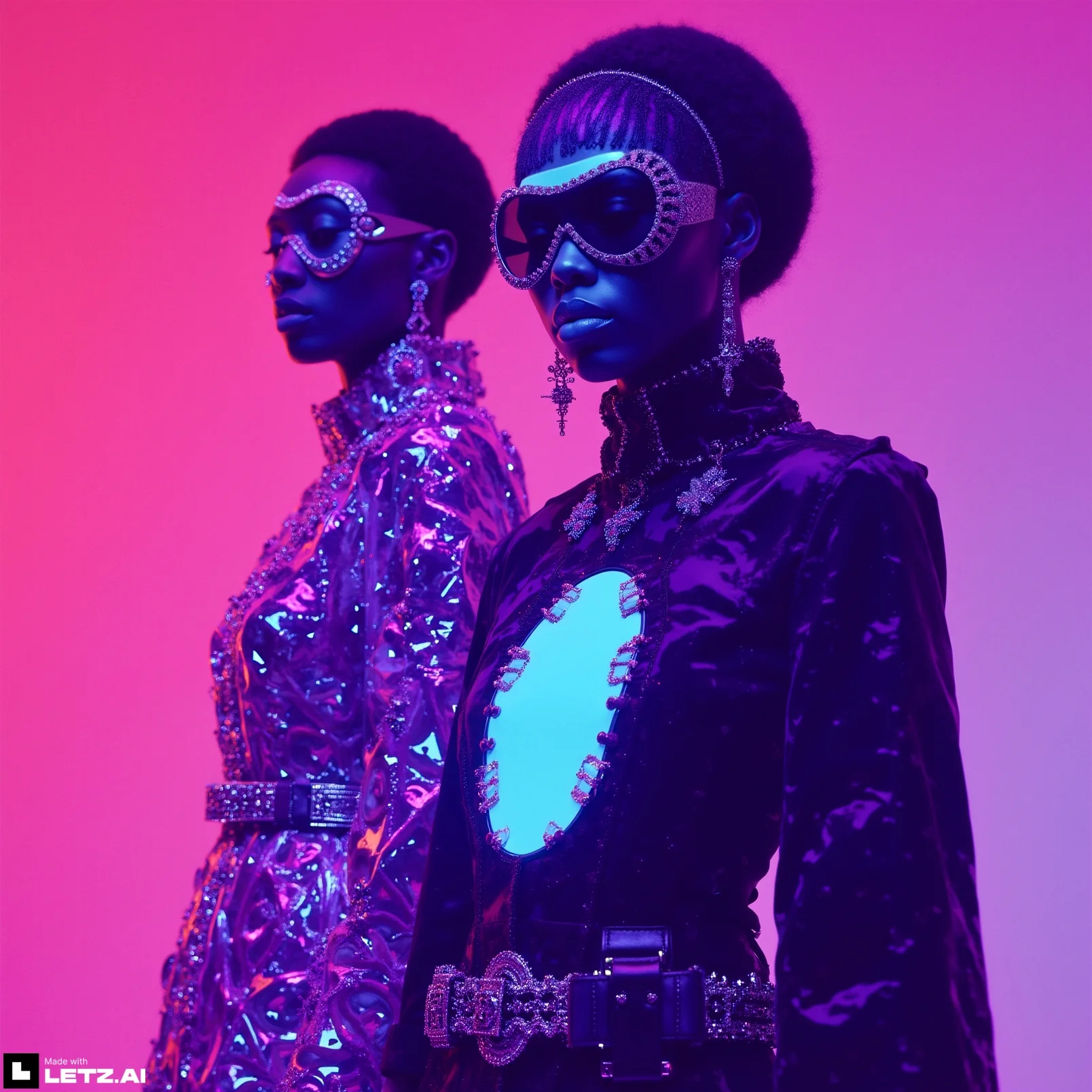 Just created all these images by chatting with the new chat function in Letz.AI. Do you think these images can be great for a futuristic virtual fashion show? picture 5 of 10