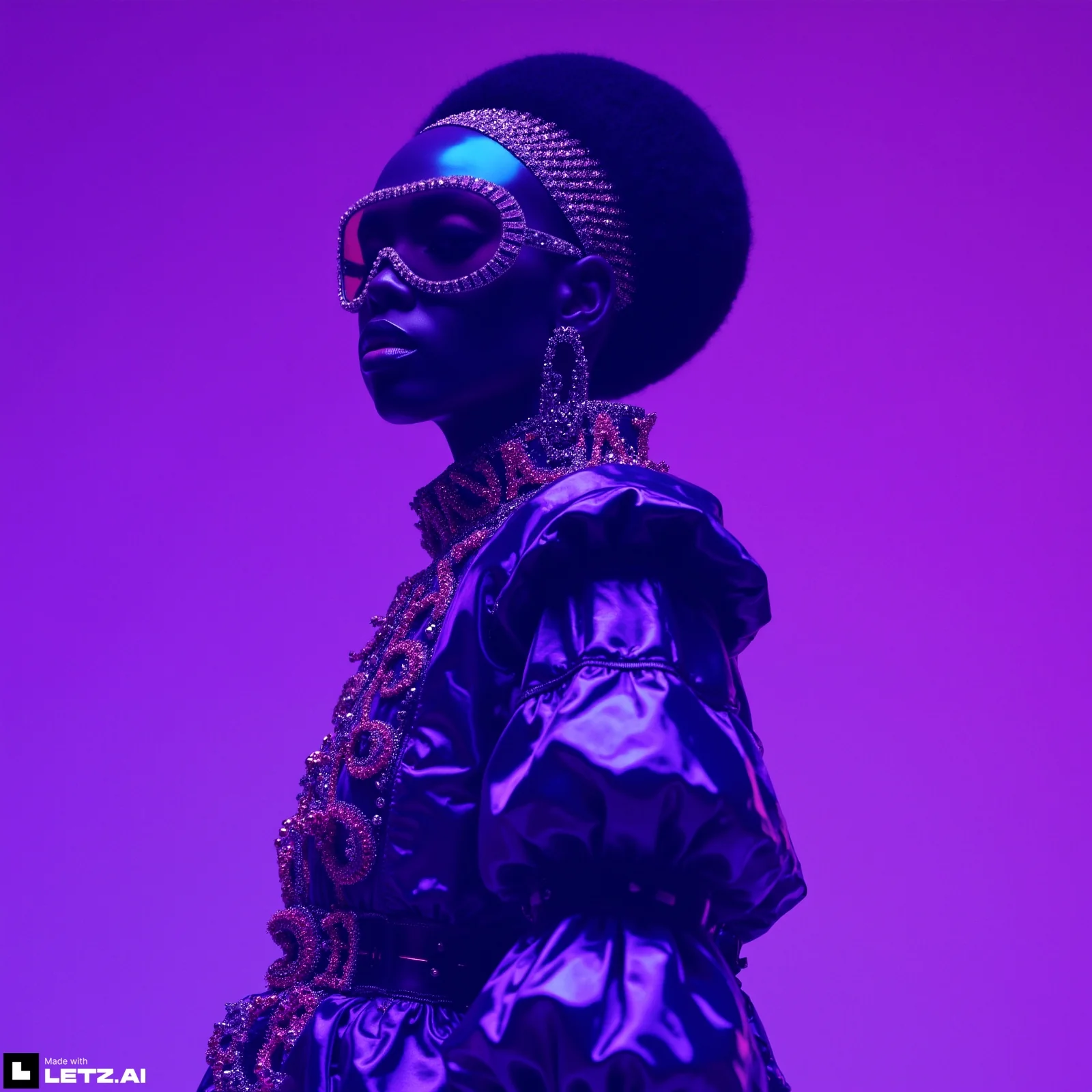 Just created all these images by chatting with the new chat function in Letz.AI. Do you think these images can be great for a futuristic virtual fashion show? picture 7 of 10