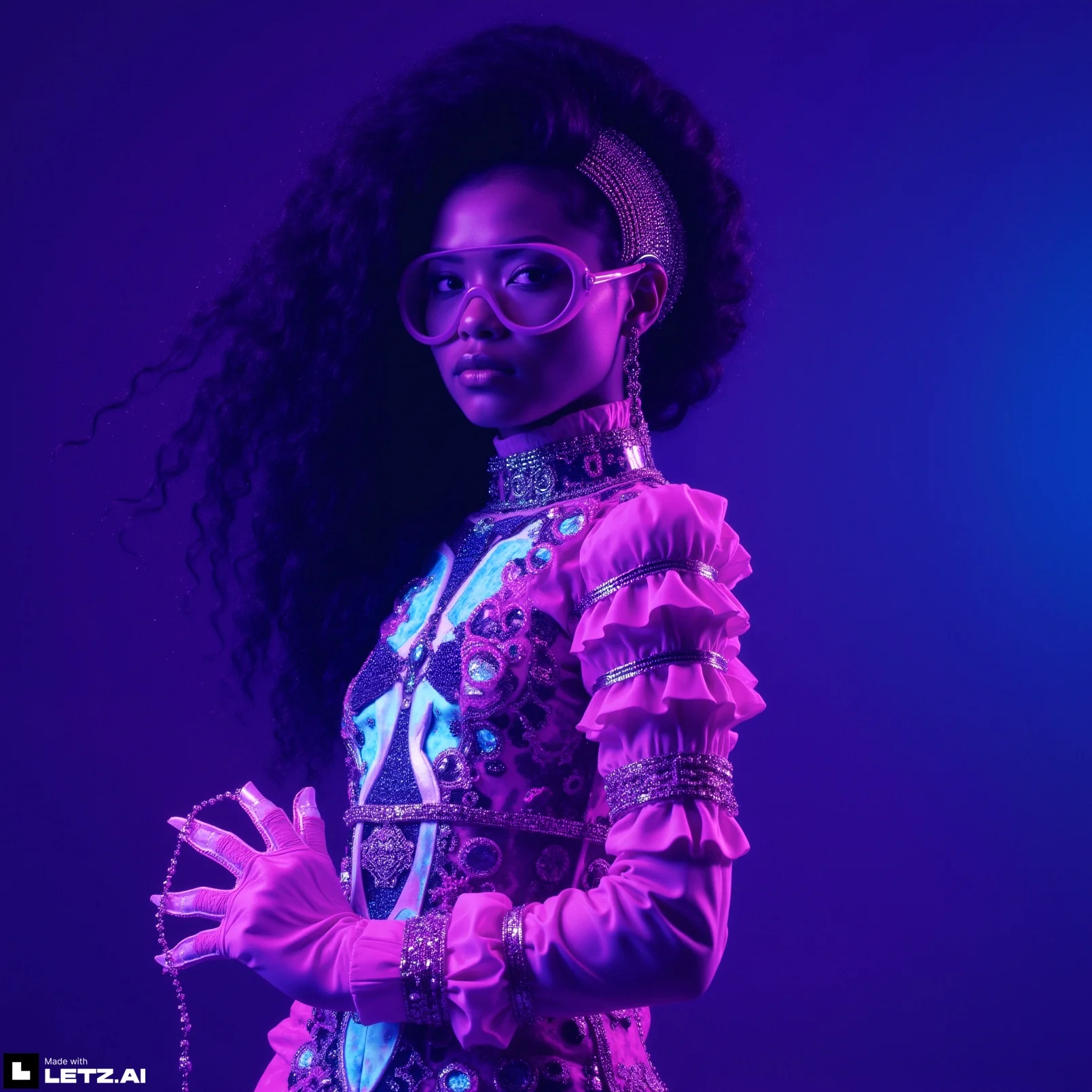Just created all these images by chatting with the new chat function in Letz.AI. Do you think these images can be great for a futuristic virtual fashion show? picture 9 of 10