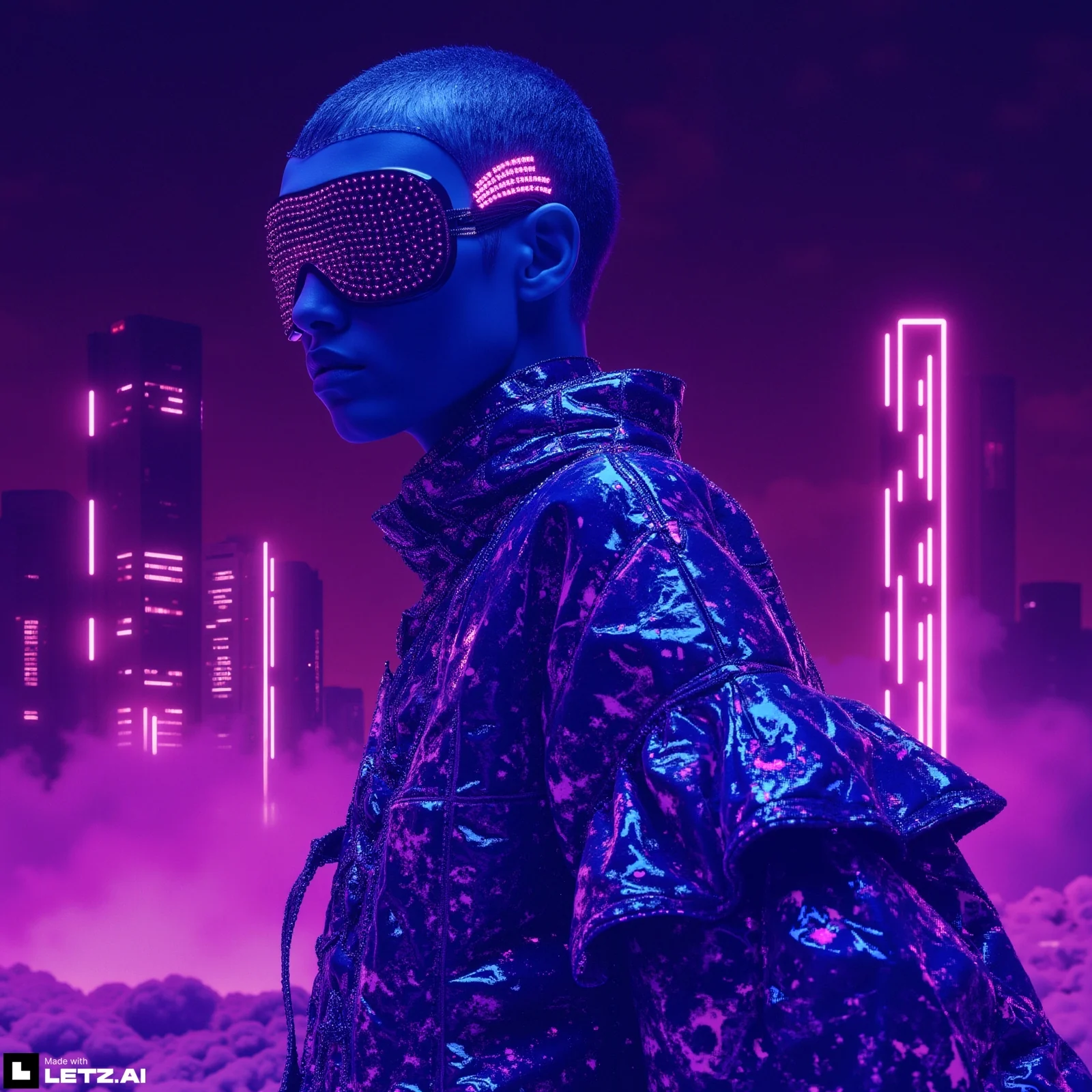 Just created all these images by chatting with the new chat function in Letz.AI. Do you think these images can be great for a futuristic virtual fashion show? picture 10 of 10