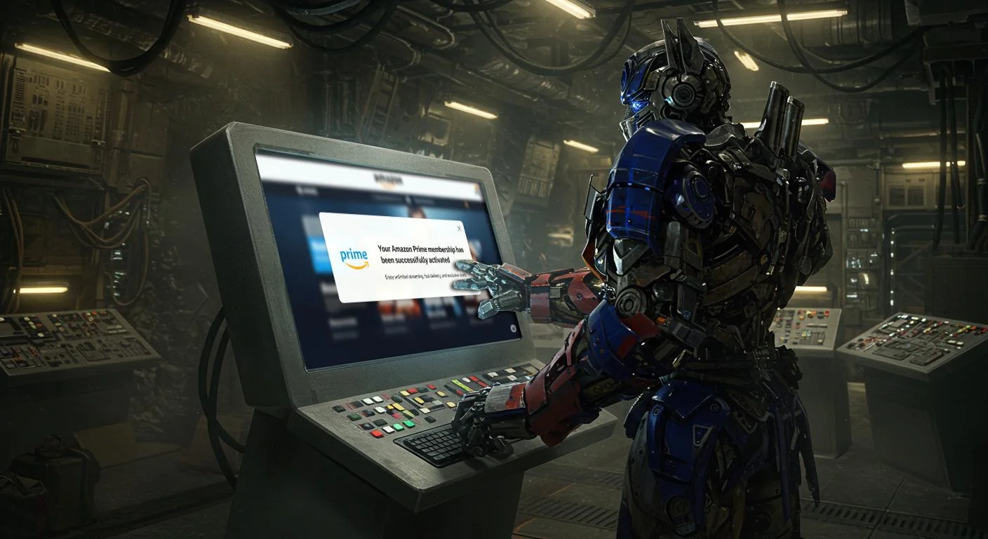Optimus Prime gets himself an Amazon Prime membership. picture 1 of 1