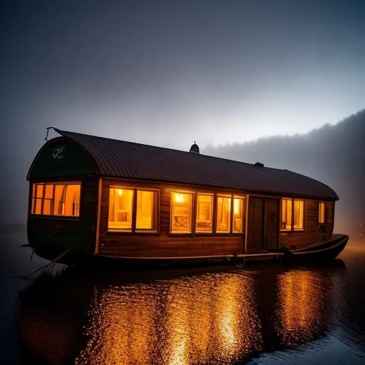 Old houseboat from a previous time. picture 1 of 2