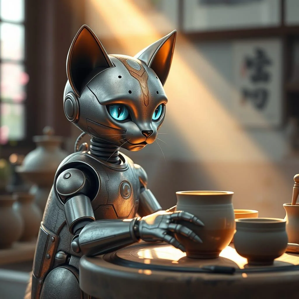 Pottery cat picture 1 of 1