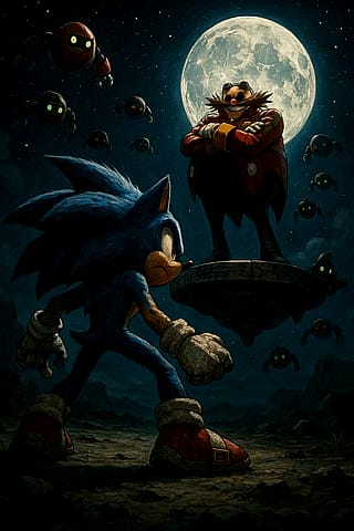 Moonlit Showdown: Sonic vs. Eggman'