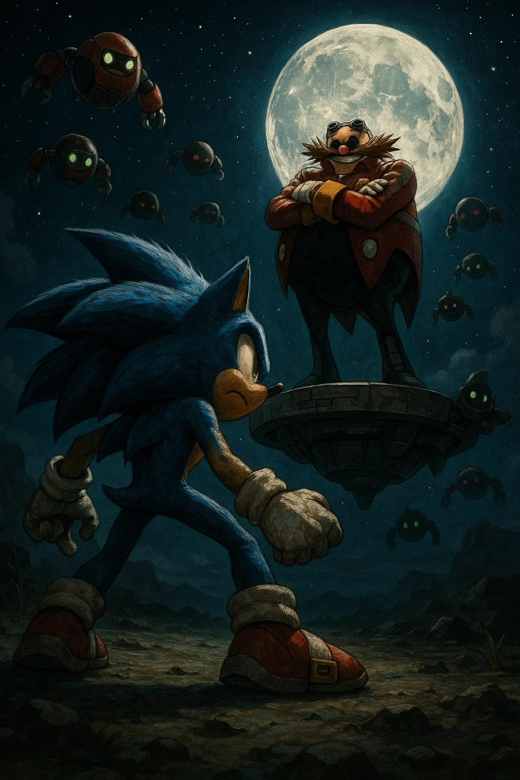 Moonlit Showdown: Sonic vs. Eggman picture 1 of 1