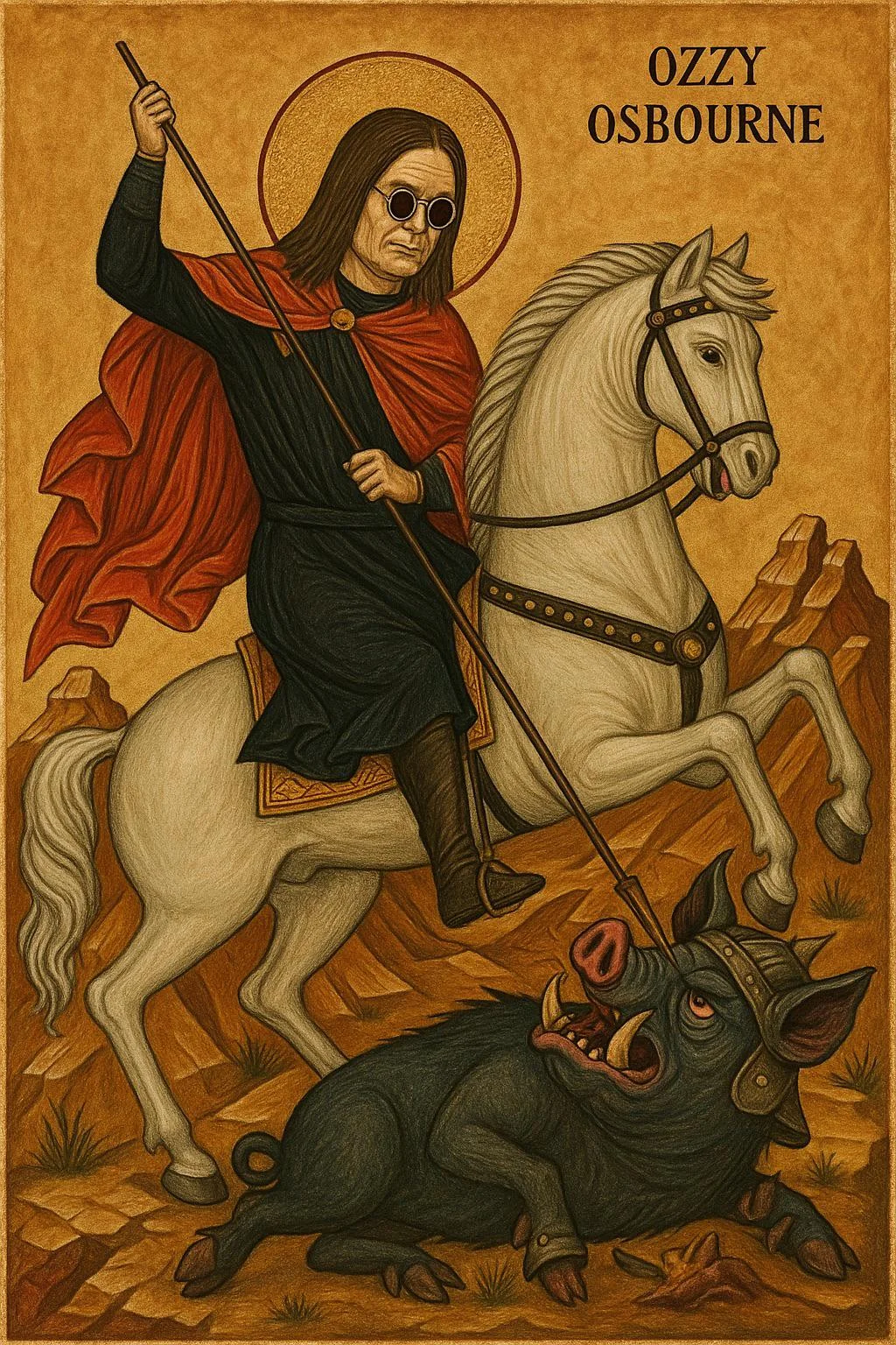 St. Ozzy, slaying the War Pig. picture 1 of 1