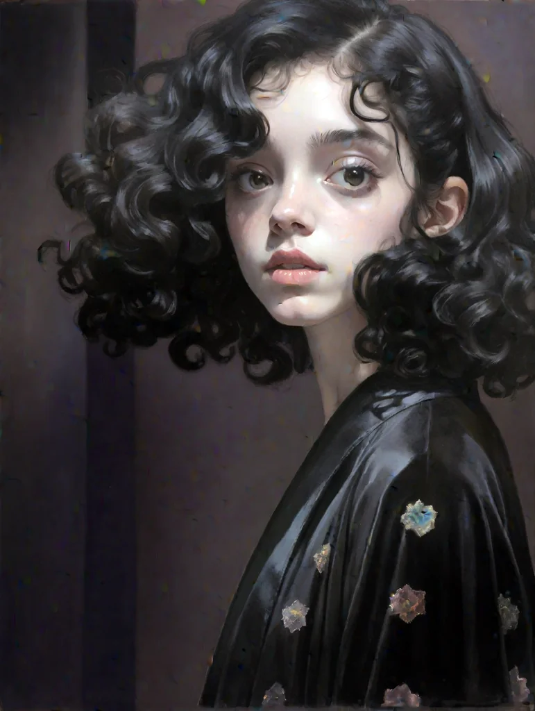 portrait of a girl with black hair picture 1 of 1