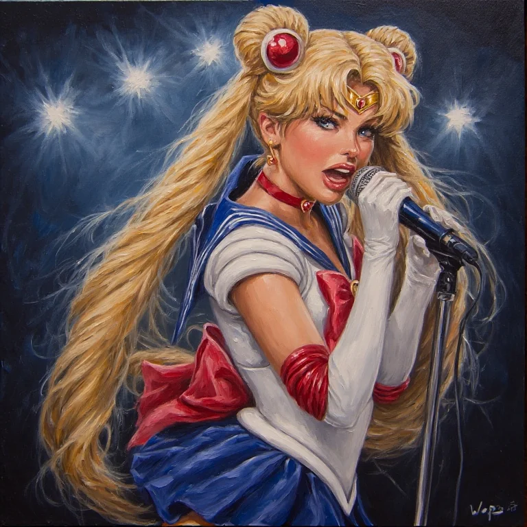 Sailor moon from sailor moon anime singing at a concert picture 1 of 2