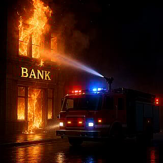 Fire truck in action'