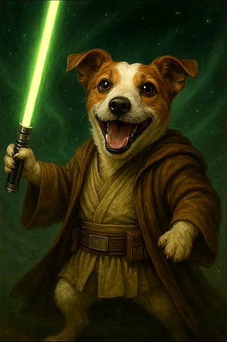 Because everyone needs a Jedi Jack Russell in their lives sometimes'