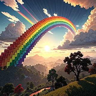 Pixel art rainbow'