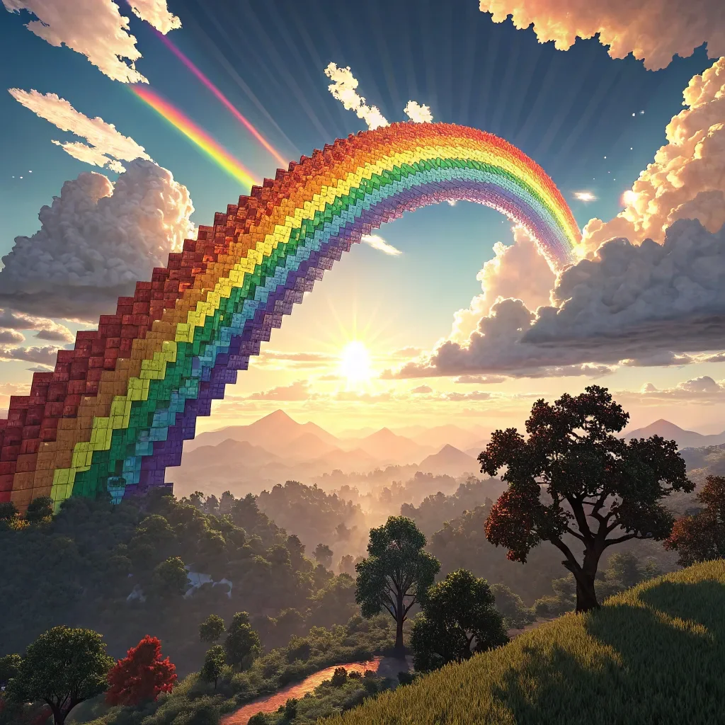 Pixel art rainbow picture 1 of 1