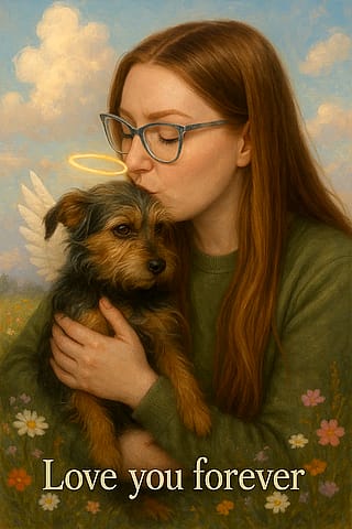 Got to hold my dog one last time'