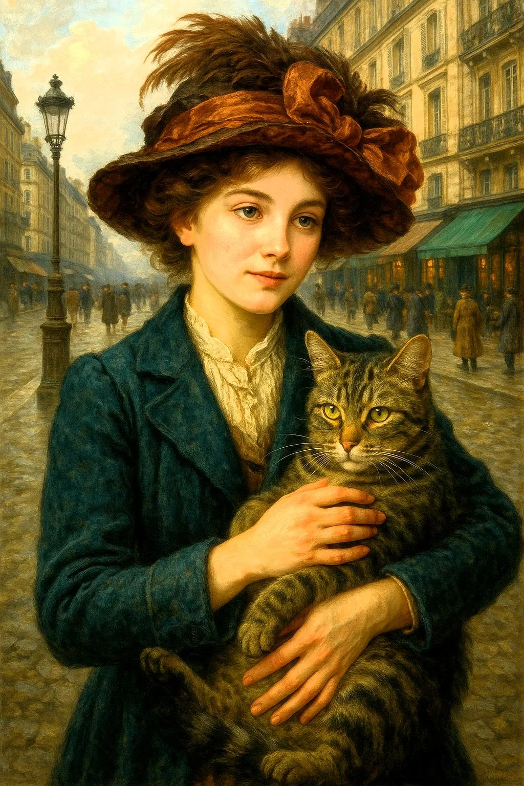 Lady of the early 20th century...with cat picture 1 of 1