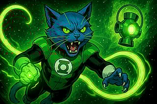 Dex-Starr as a Green Lantern'