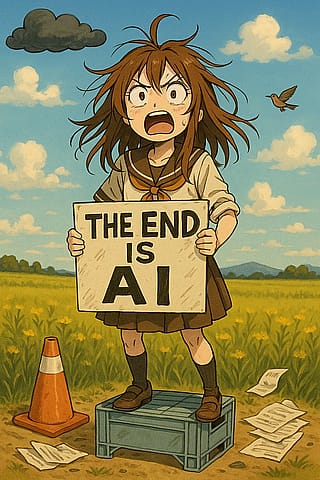 Parodies on the excessive anime "AI IS ART" signs in r/DefendingAIArt/'