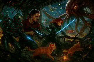 Just me, chatgpt, my cats, and my imaginary gf fighting a space octopus'