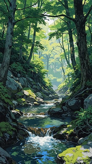 Summer Gorge Deep in the Mountains / Phone Wallpaper Archives'