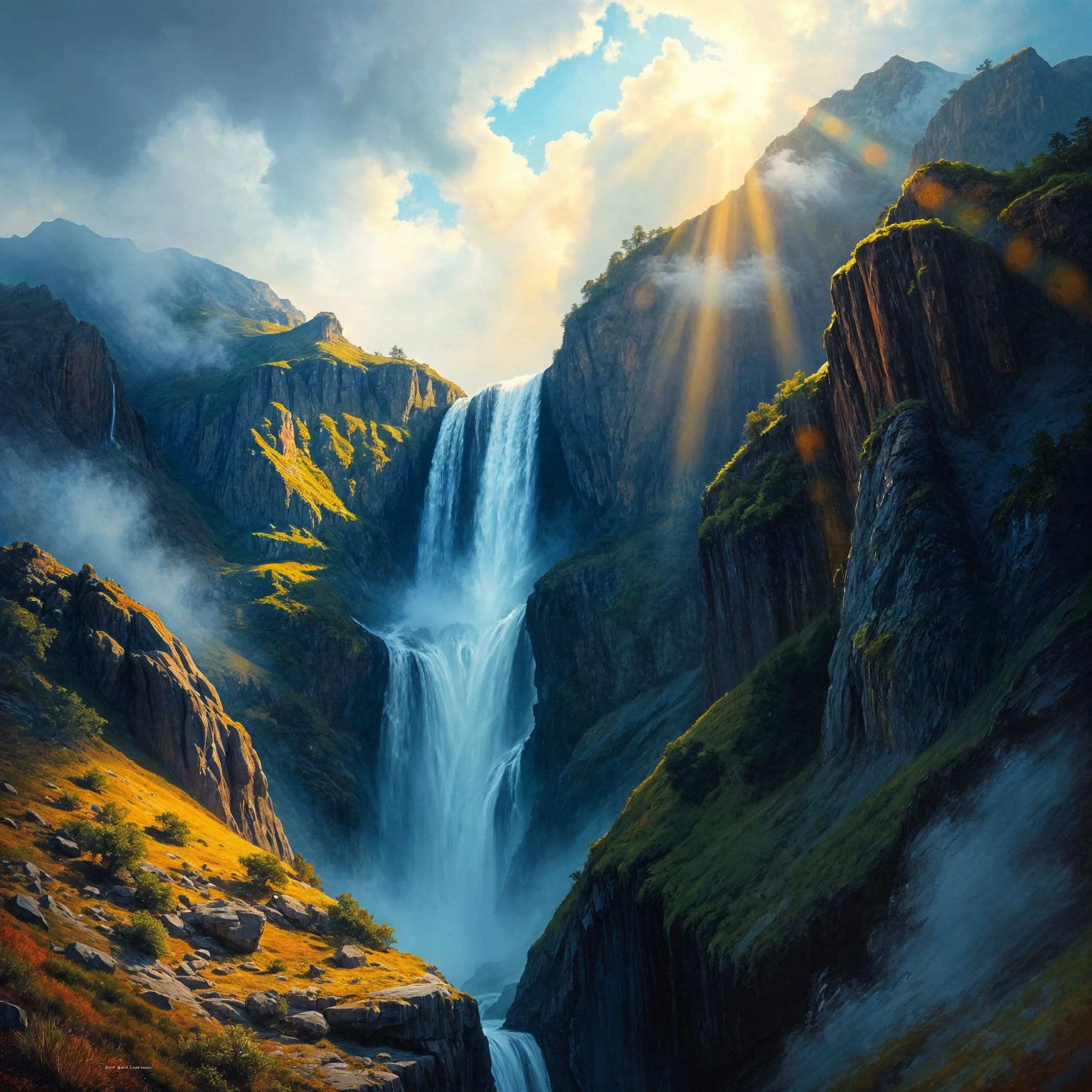 Waterfall Landscapes (all made on NightCafe) picture 2 of 5