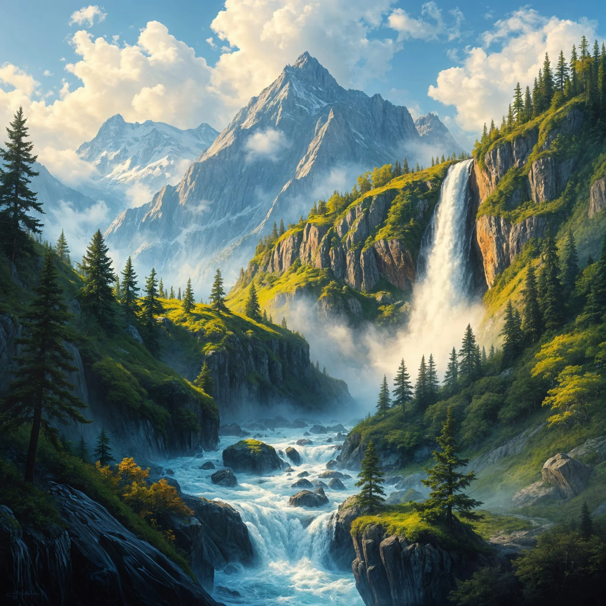 Waterfall Landscapes (all made on NightCafe) picture 3 of 5