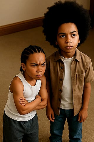 Huey and Riley from The Boondocks, photorealistic re-style'