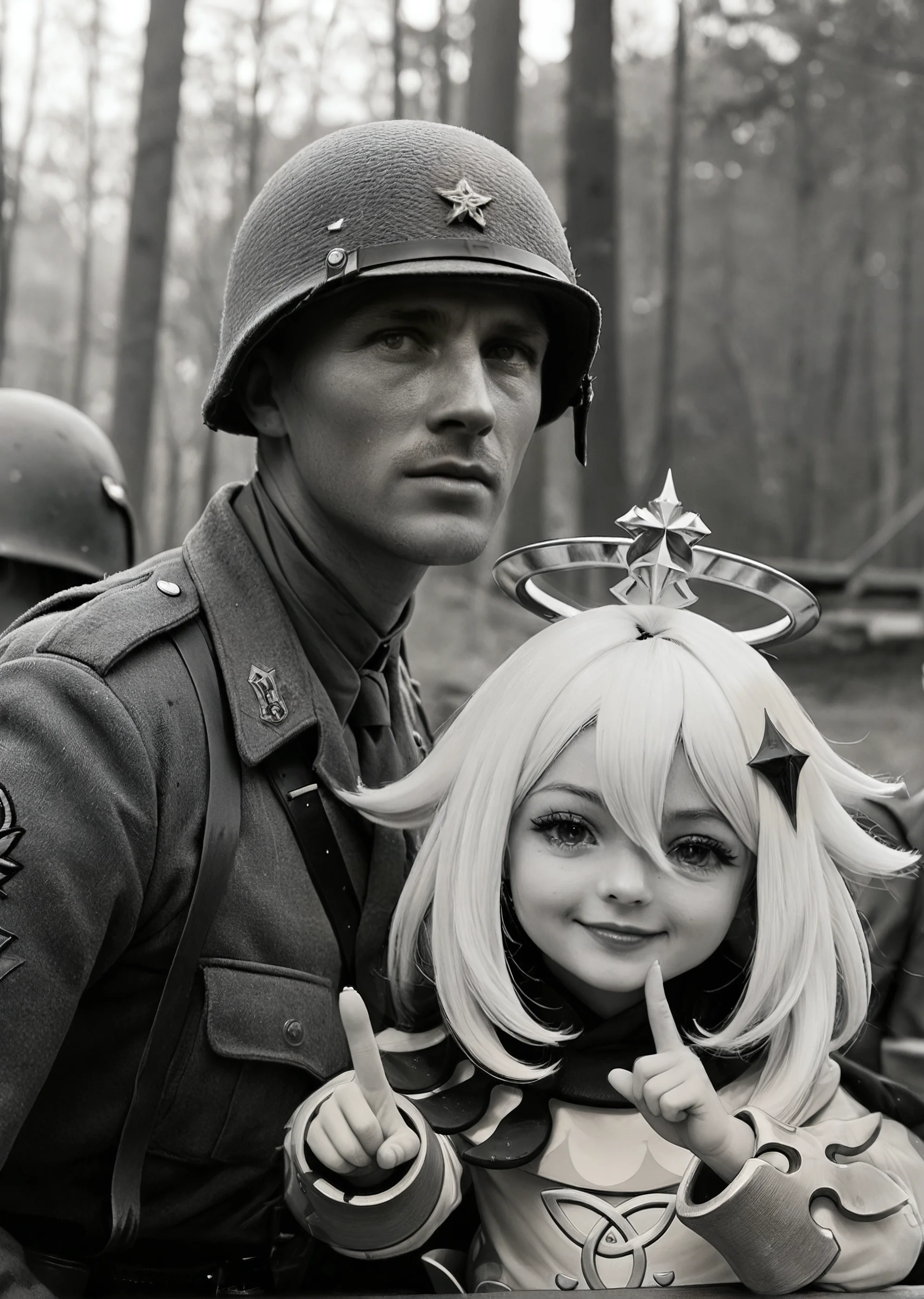 Found this, titled: Old photo of Paimon on the battlefield, circa 1943 picture 1 of 1