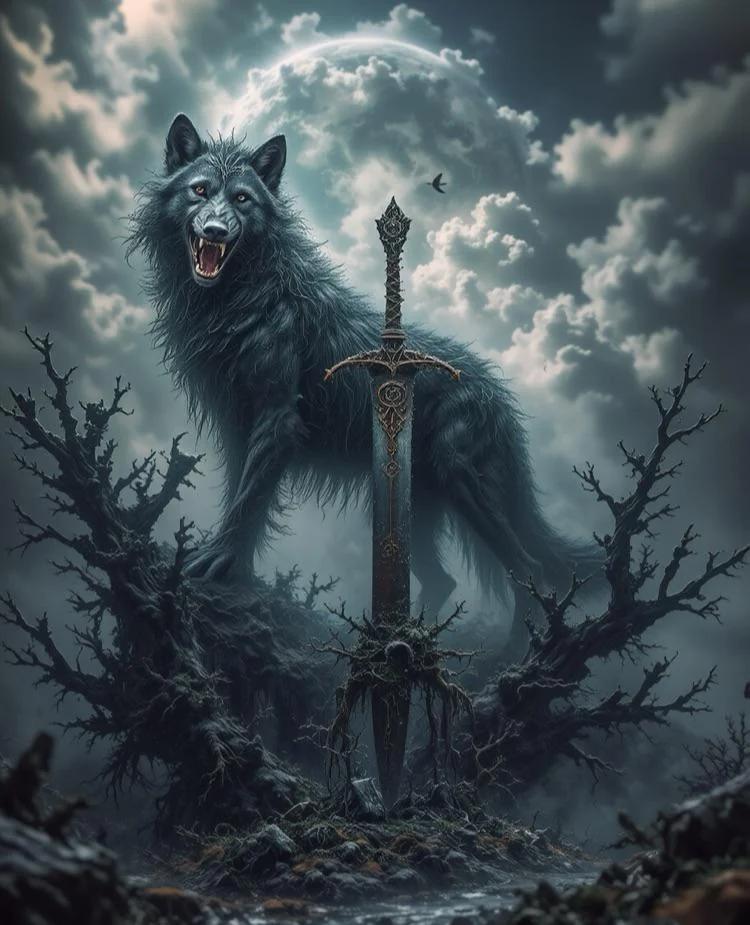 The wolf in the swamp. picture 1 of 1