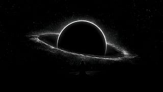 Figure stands facing a cosmic ringed planet'