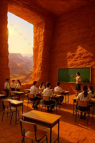 Scenic grand canyon esque classroom'
