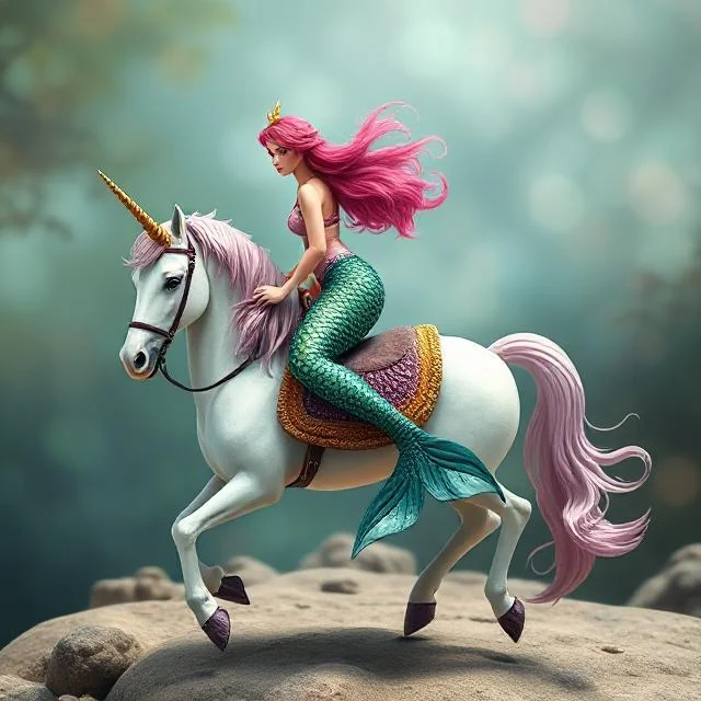 Do mermaids ride unicorns side-saddle? picture 1 of 1