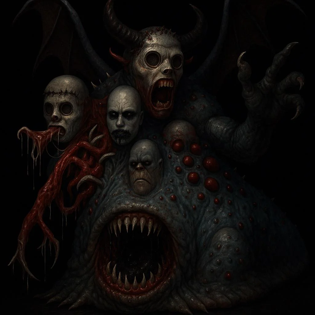 I closed my eyes and picked 6 random pictures and told ChatGPT to make a monster out of it. picture 1 of 1