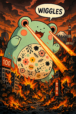 My sons squishmallows destroying cities'