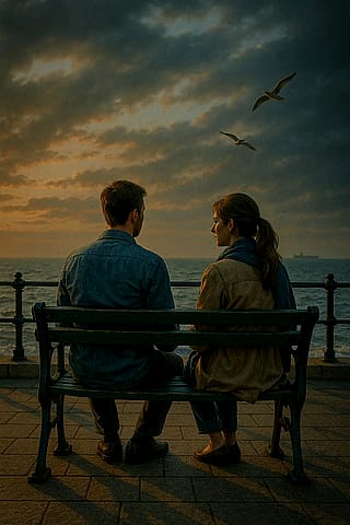 Couple on the seafront'