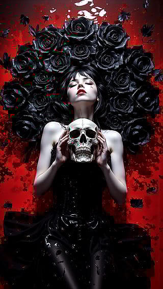 Faded into black roses'