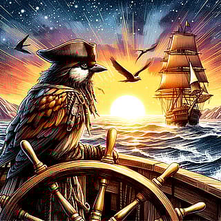 I asked to create a picture of Jack Sparrow at the helm...'