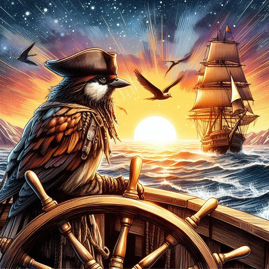 I asked to create a picture of Jack Sparrow at the helm... picture 1 of 1