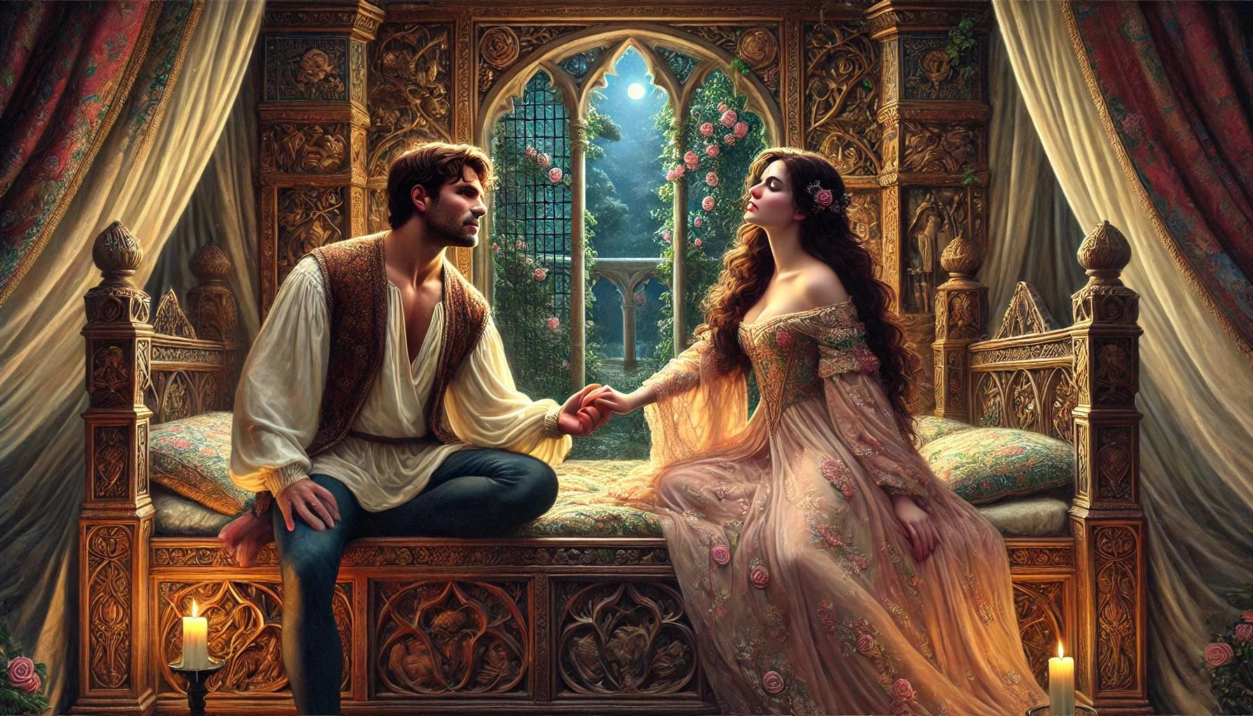Man and Woman inside Cottage different painting styles picture 9 of 9