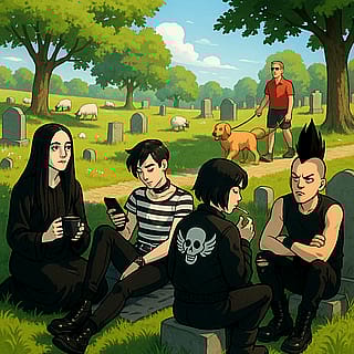 Is the reason that goths and punks hang out in graveyards because they want to avoid the living?'