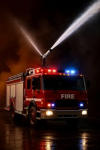 Fire truck with water cannon'