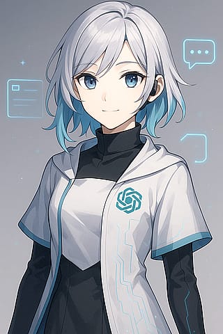 "If chatgpt has its own anime muse,how would she or he looks like? "'