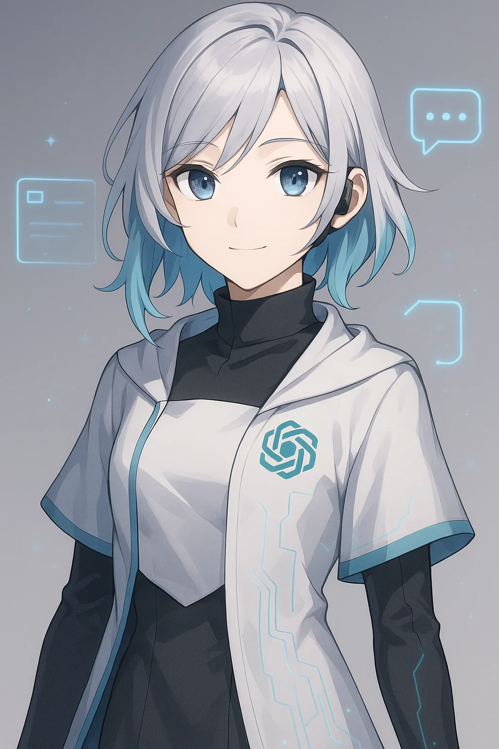 "If chatgpt has its own anime muse,how would she or he looks like? " picture 1 of 1
