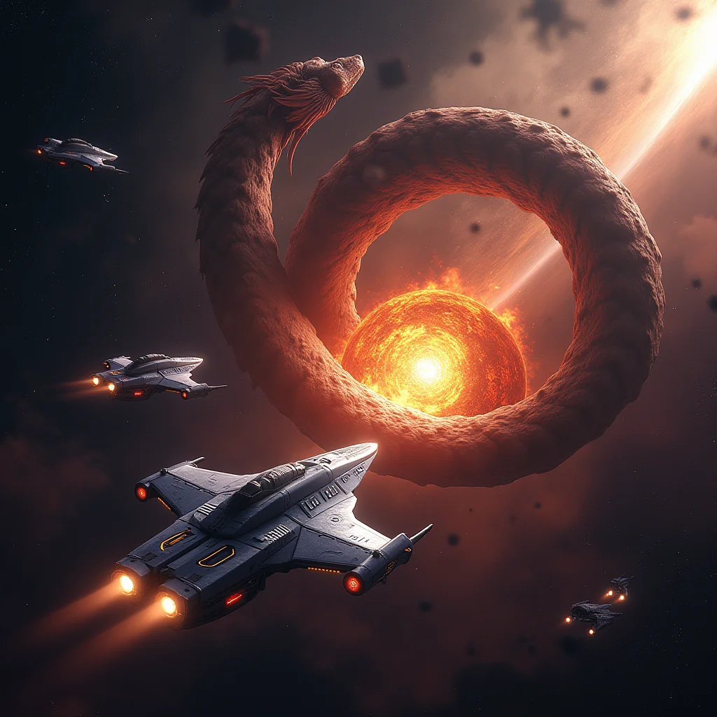 I Asked AI for a Space Battle... and It Gave Me a Serpent with a Spaceship! picture 1 of 1