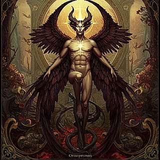 Digital Lucifer crowned with thorns'