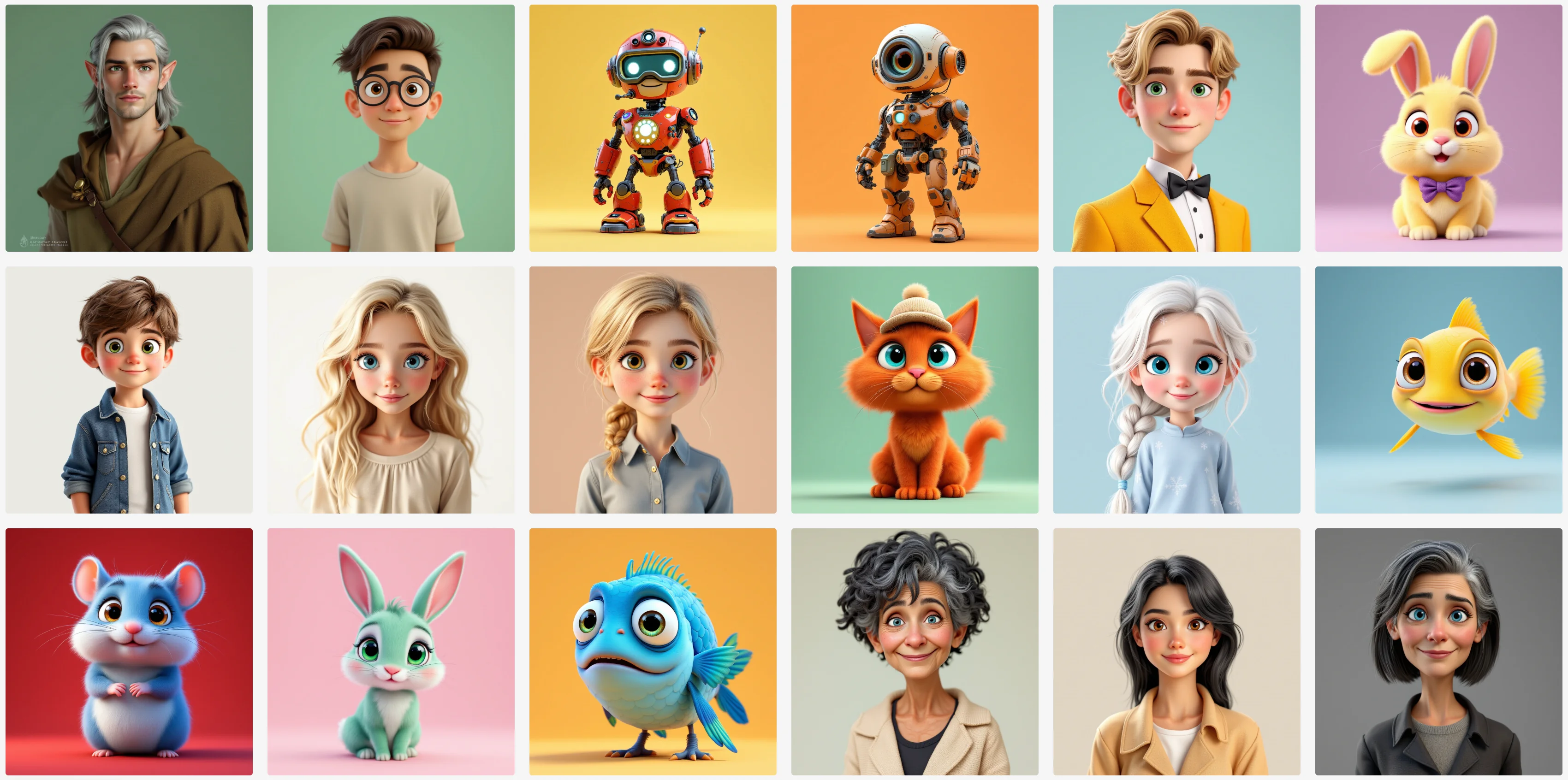 A snapshot of some characters created by users with Avenue Stories (powered by Flux) picture 1 of 4