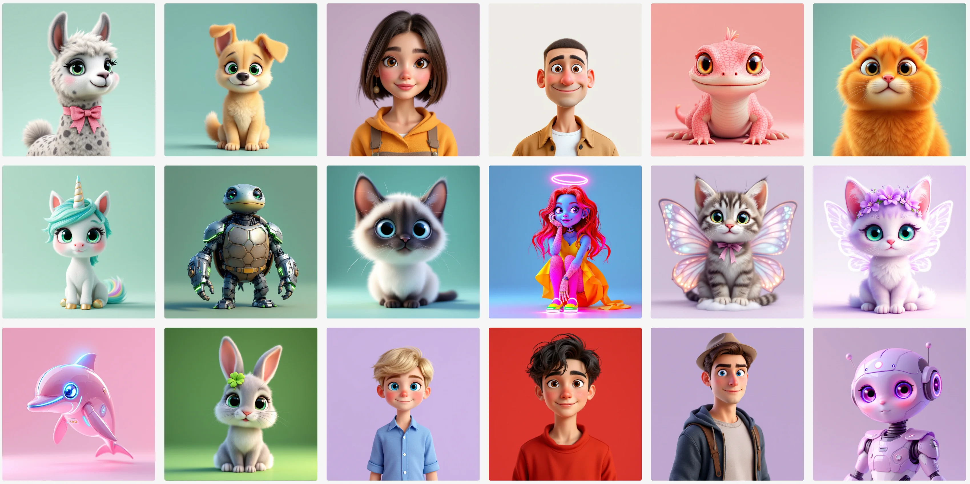 A snapshot of some characters created by users with Avenue Stories (powered by Flux) picture 2 of 4