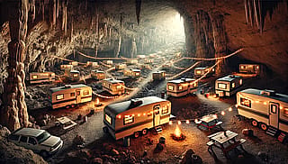 Trailer park in a cave'