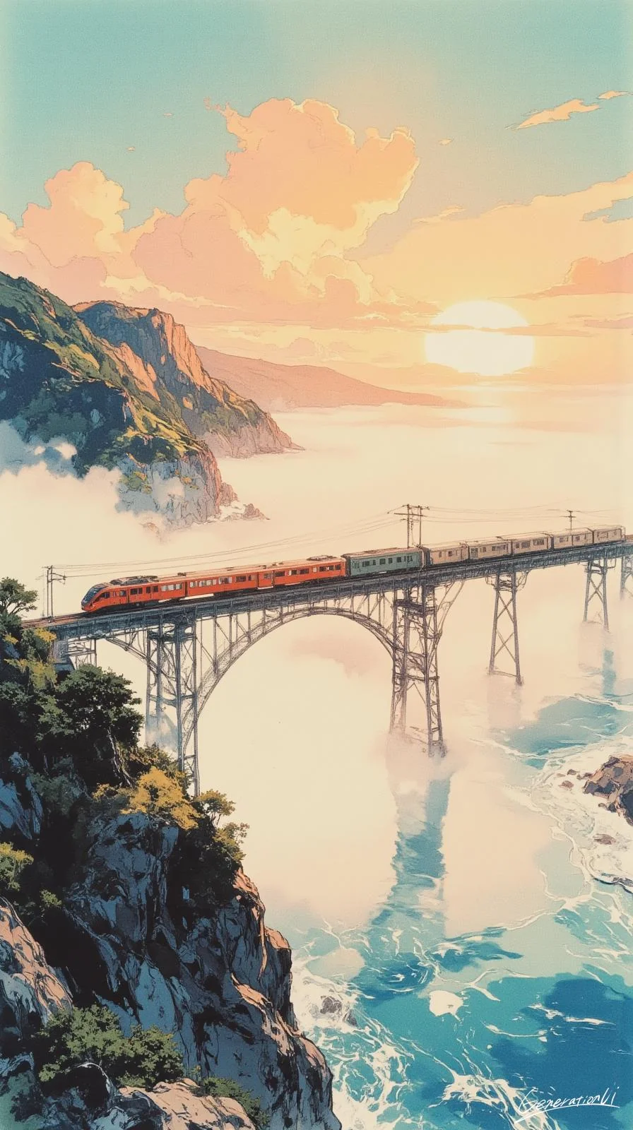 Sky Railway Sunset Line / Phone Wallpaper Archives picture 1 of 1