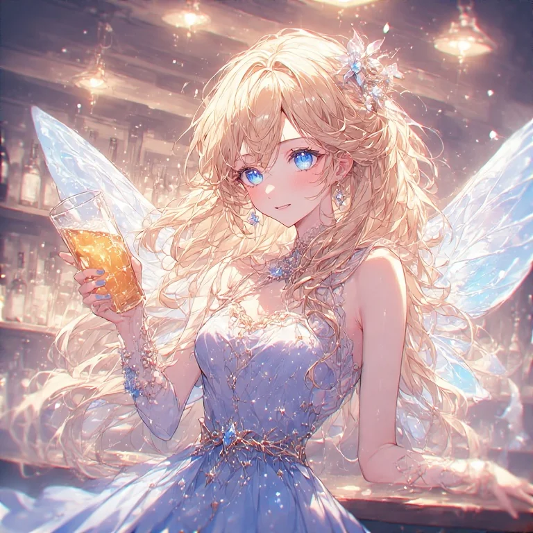 Fairy getting drunk at a bar picture 1 of 2