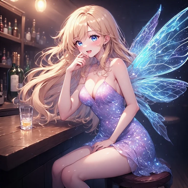 Fairy getting drunk at a bar picture 2 of 2