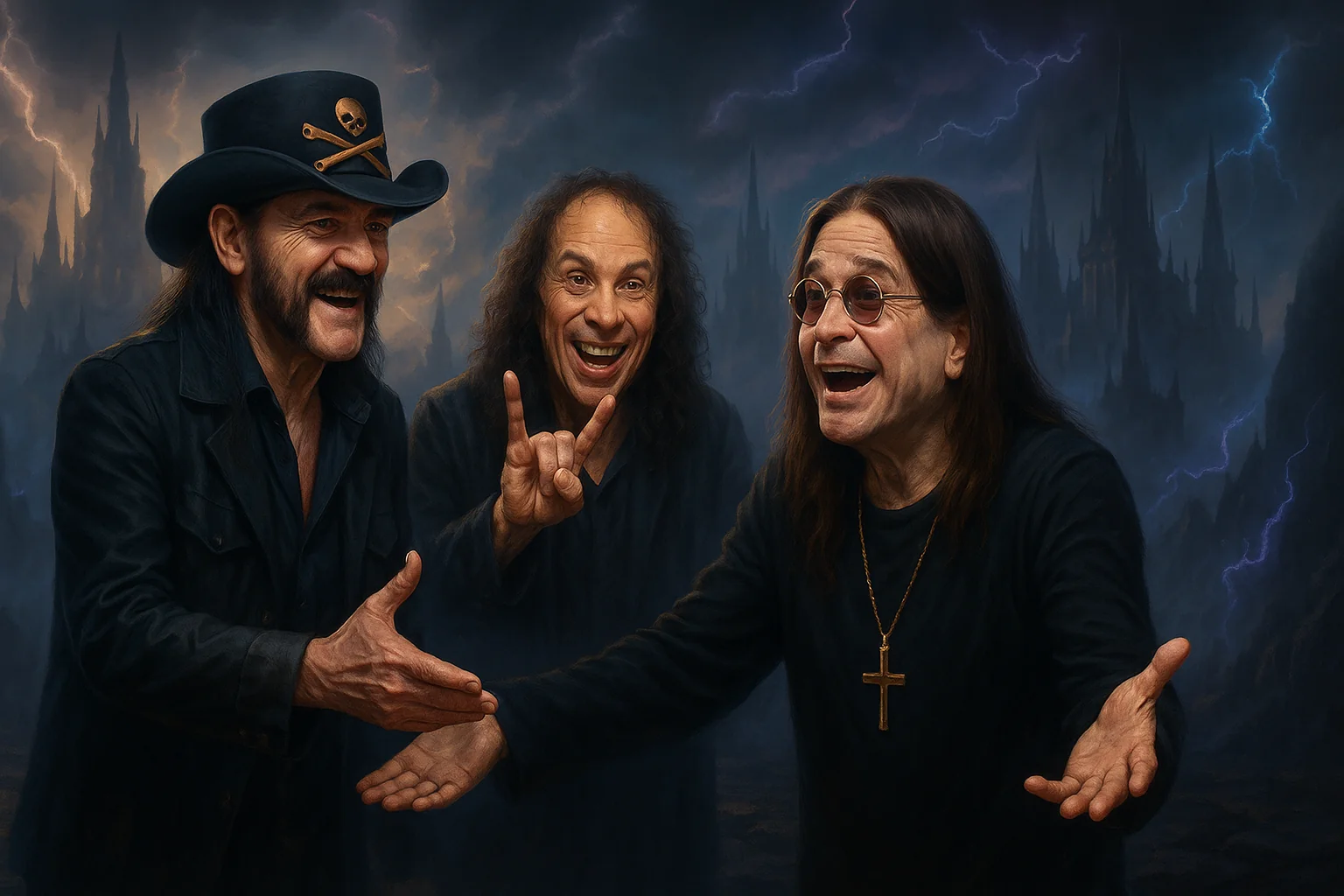 Lemmy Kilmister and Ronnie James Dio welcome Ozzy Osbourne to their ranks. picture 1 of 1
